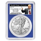 2023-W $1 1-oz Proof American Silver Eagle PCGS PR70DCAM FS Trump 45th