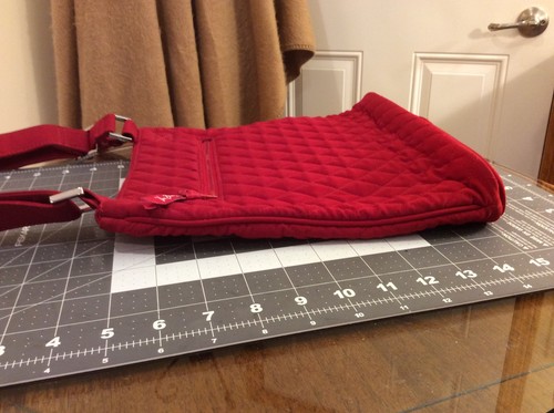 Vera Bradley Umhängetasche rot Baumwolle mit Blumenfutter - Bild 4 von 8
