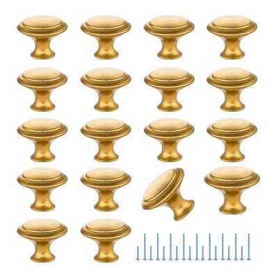 18 Pack Gold Cabinet Drawer Hardware 30mm Kitchen Cabinet Knobs Drawer Pulls wit