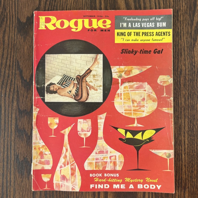 ROGUE Men's Magazine September 1958 vintage pinup Dolly Reed Julie Gibson 