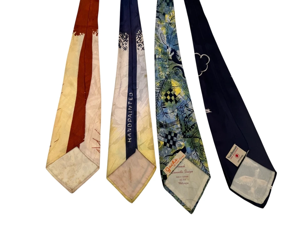 Lote de 22 corbatas vintage para hombre de la década de 1940 | Corbatas novedosas Swing Era Silk Rayon MCM Foto 4 de 4