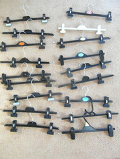 18 lightweight / bendy PINCH CLIP CLOTHES HANGERS - large - XL, 37-41cm