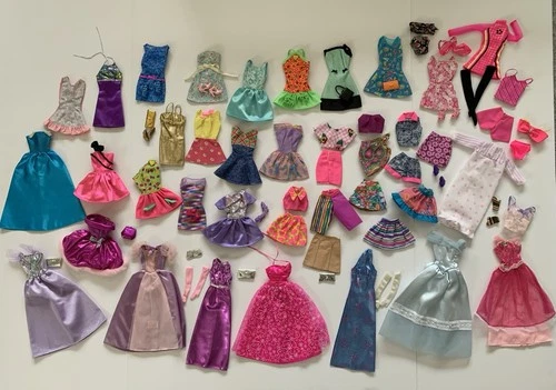 Vtg 90’s Genuine Barbie Doll Formal Gowns Dresses Gloves Purses Lot of 30+