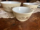 Pyrex HOMESTEAD Mixing Bowl Set 3 HOMESTEAD Vintage 401 402 403 USA 1970’s