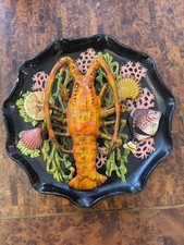 Assiette Barbotine trompé l’œil homard 