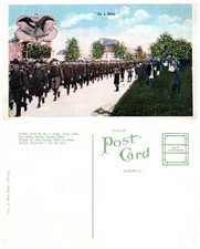Vintage Postcard On a Hike Military March Scene Early 1900s