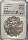 2026 Silver Eagle NGC MS 70