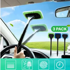 3 Pack Window Windshield Cleaning Tool Microfiber Car Wiper Cleaner Glass Brush
