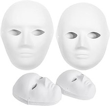 CALPALMY 14 Pack Paper Mache Masks - 2 Sizes for Artistic Projects, Theater, Hal