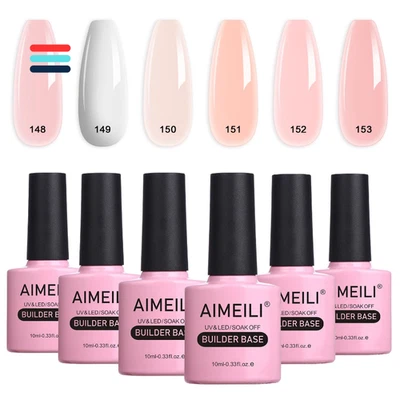 AIMEILI 6er Set UV-Gel Nagellack | 5-in-1 Builder Base