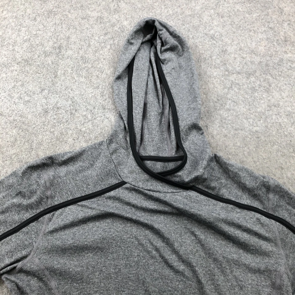 Pullover Asics Mujer Grande Gris Gimnasio Entrenamiento Correr Informal Con Capucha Foto 4 de 4