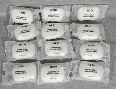 H2O+ Cream Soap 12 Bars - 1.5 oz Each - For Airbnbs, Guests, Travel
