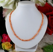 Perlen Ketten, echten Süßwasser Zucht perlen-Halskette 42 cm 1 Stück Neu Orange