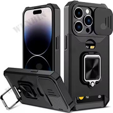 iPhone 16 Pro Max Case Heavy Duty Shockproof Card Slot Magnetic Black Otterbox