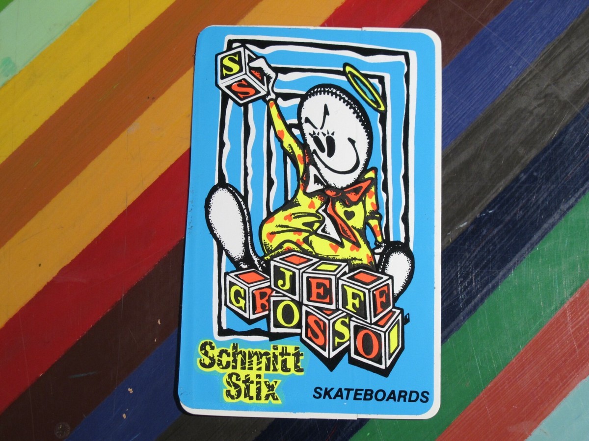 vtg 1980s Schmitt Stix skateboard sticker - Nolder, Lopes, Lucero
