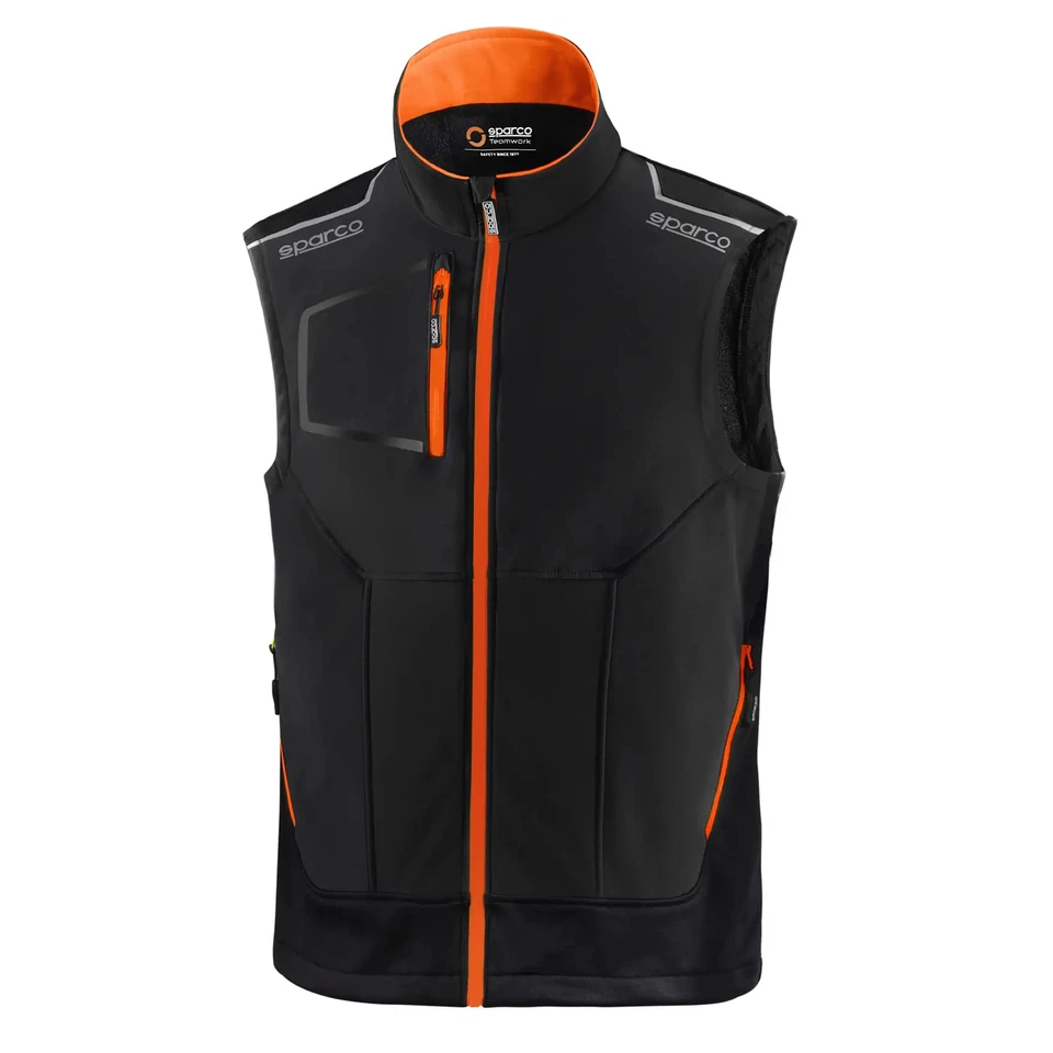 02419 Chaleco técnico Sparco Racing Bodywarmer ropa de trabajo mecánico equipo Pitcrew Foto 3 de 4