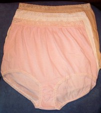 3 Pair Size 11 Assorted Elastic Lace Top & Legs 100% COTTON PANTY Made in USA