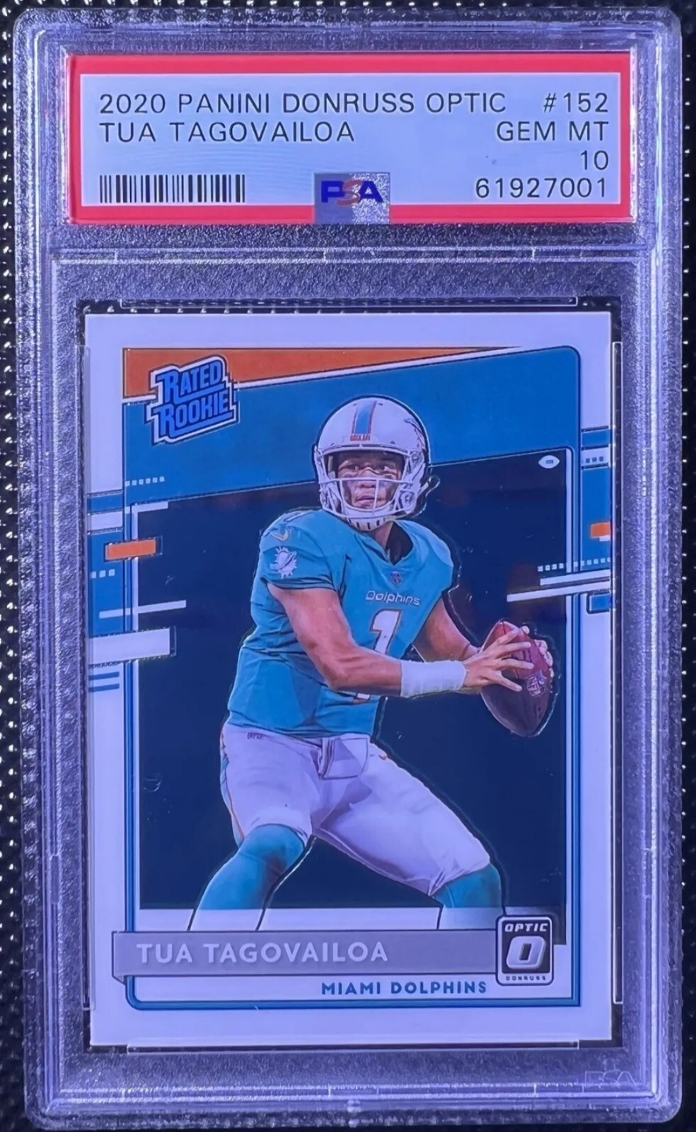 2020 Panini Donruss Optic #152 Tua Tagovailoa Rated Rookie RC GEM MINT PSA 10