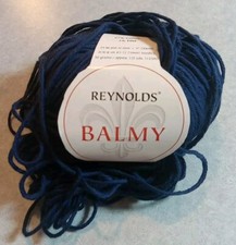 NWT Reynolds BALMY Yarn Navy Blue Cotton 2176 Ball 2.0 oz Free US Ship