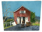 Oil Painting of Red Barn by RHODA YANOW Unframed — photo 7