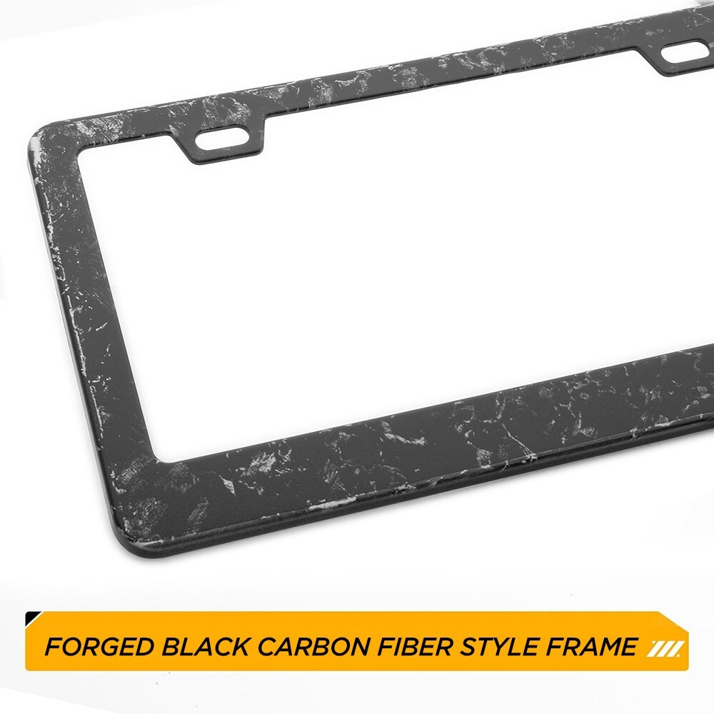 BLVD 2PCS Carbon Fiber Pattern License Plate Frame – JDM Style, Front & Rear, High Gloss – US Standard