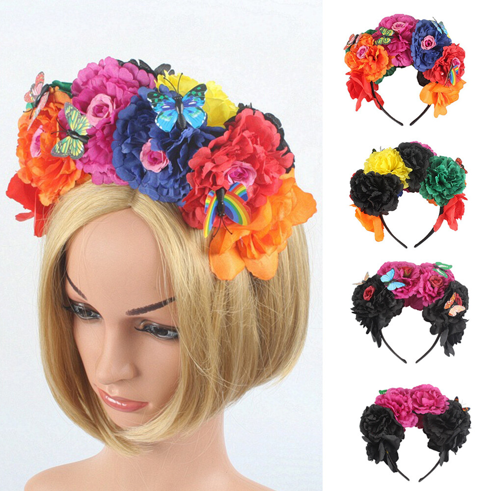 Smiffys Tag Der Toten Stirnband Mit Roten Rosen – Karneval & Halloween Kopfschmuck