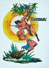 Original Vintage 1978 Tarzan And Jane Iron On Transfer Russ Manning Cartoon
