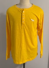 PINK Victoria's Secret Women's Gold Long Sleeve Henley Knit Top NEW  Size: L