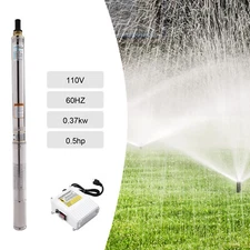 370W 1" Deep Well Pump Submersible Pump Stainless Steel  Water Pump 1/2HP 110V