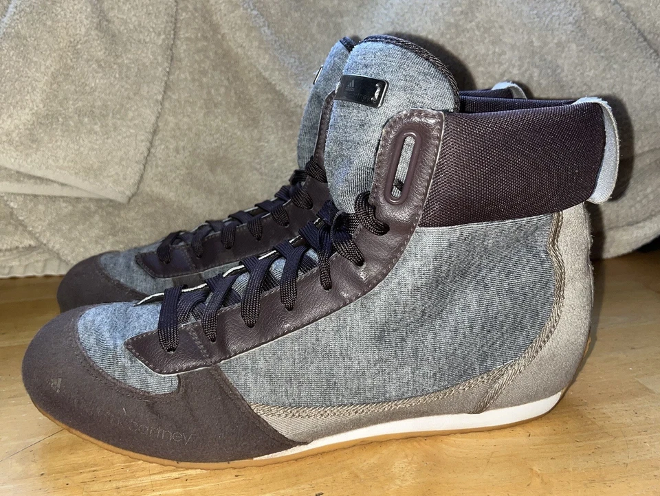 Adidas x Stella McCartney высоты верхний теннис обувь кроссовки серый коричневый замшевый размер 8,5 - Изображение 4 из 4