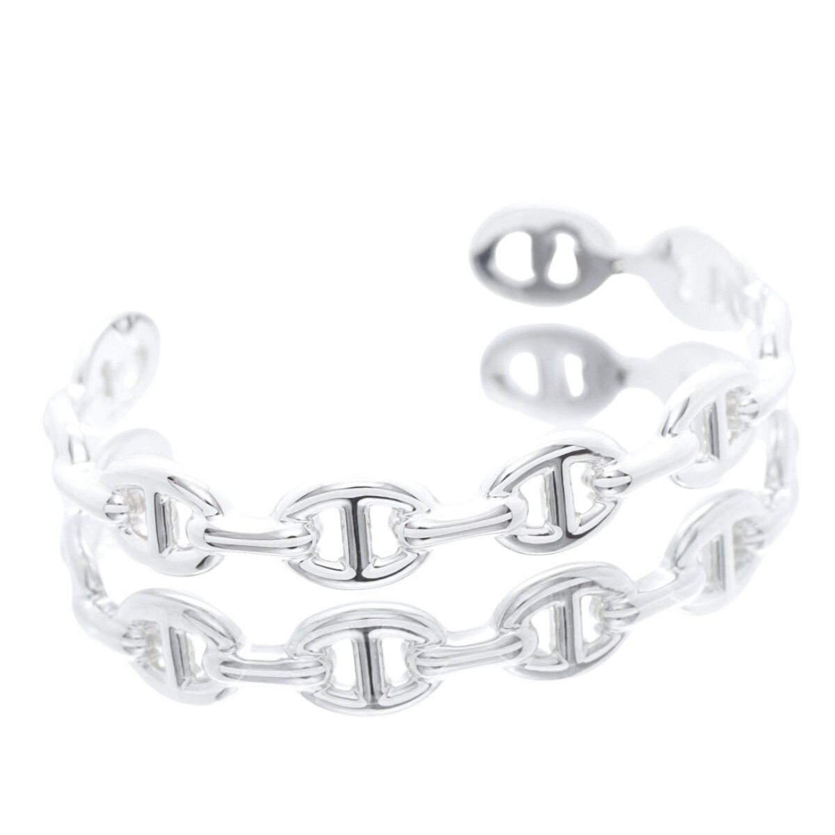 Hermes Chaine d'Ancre Silver cuff Bracelet Ag925 Mint Used | eBay