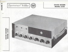 1958 DAVID BOGEN LX30 Amplifier Photofact MANUAL 7 Channel Tube Amp 30W Vintage