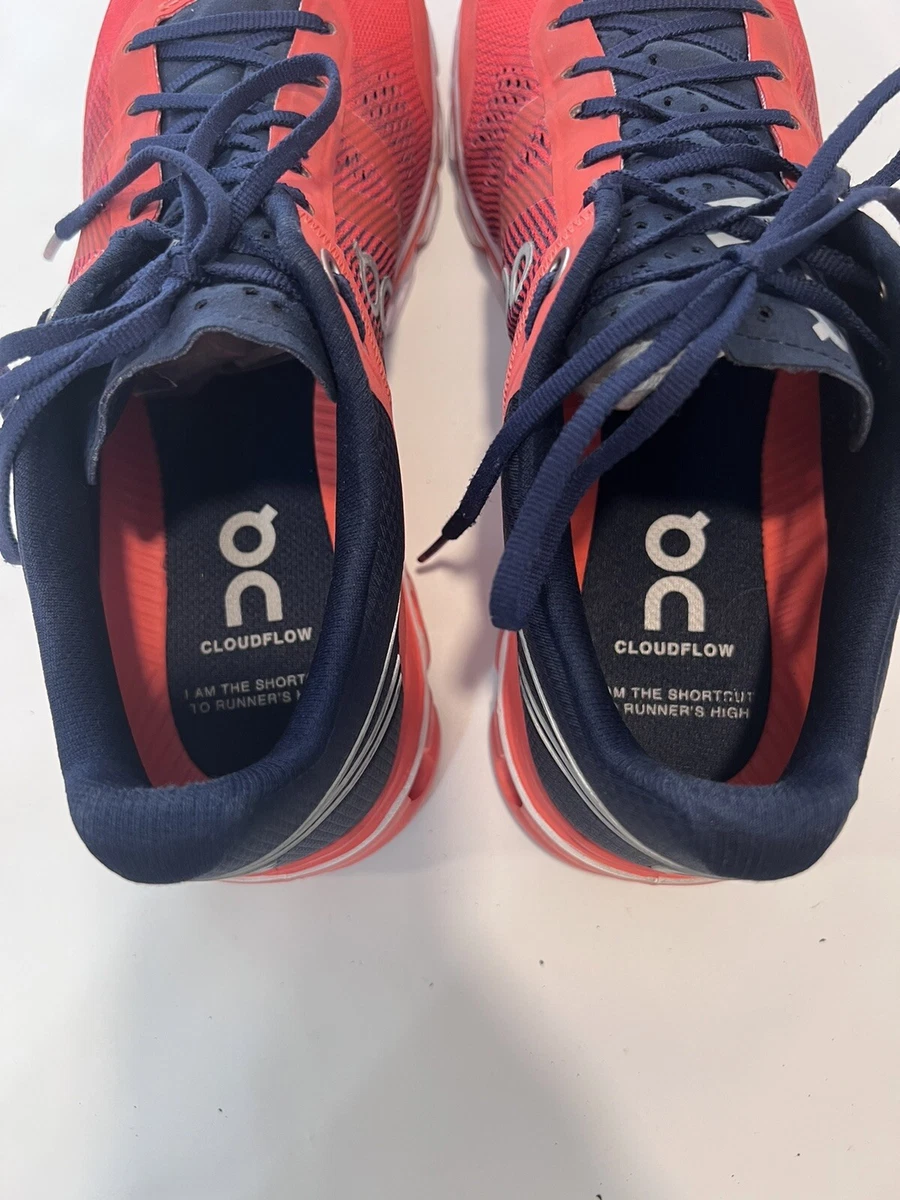 On Running Womens Cloudflow Running Shoe Crimson Midnight Sz 9