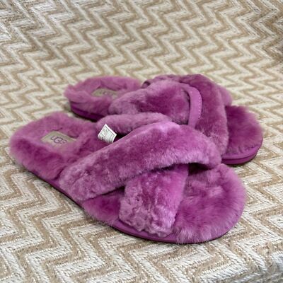 UGG Australia Women's Abela Sheepskin Slide Slippers Bodacious Pink Purple Sz 7