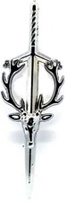 Stag Head Kilt Silver Pin