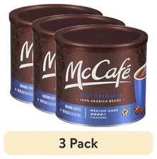 (3 Pack) McCafe Colombian Ground Coffee, Caffeinated, 30 Oz Can Arabica Beans