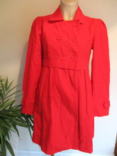 Jojo Maman Bebe Maternity Vibrant Red Peplum Mac Jacket Coat Size 8