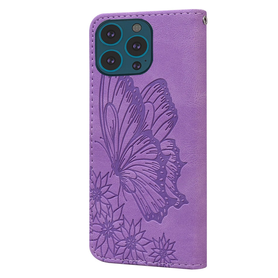 Funda de teléfono tipo billetera mariposa para iPhone Samsung Huawei Xiaomi Sony OPPO Google 1+ Foto 4 de 4