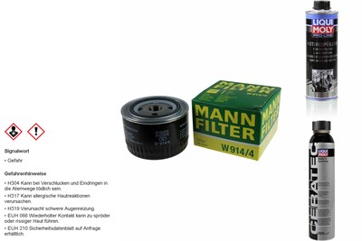 MANN-FILTER oil filter W 914/4 + LIQUI MOLY wax Tec 3721 + engine cleaning 2427