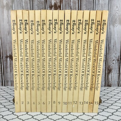 Disney's Wonderful World of Knowledge Books Set 1-16 Vintage 1971 Complete