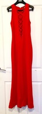 GIANNI VERSACE  Silk Red Plunging Corset Gown Dress size IT 38  from 2002