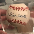 STEVE CARLTON Signed ONL Baseball Auto - w/Cube