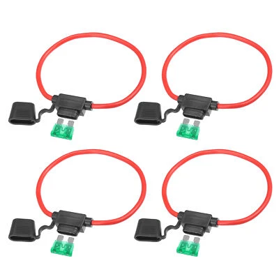 Ensemble de 4 porte-fusibles en ligne ATC 12V 10AWG avec fusible standard de 30A - Photo 1/4