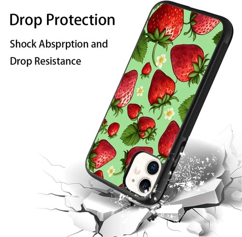 For iPhone 5 6 7 8 X 11 12 13 14 15 16 Anti scratch Case Daisy Floral Strawberry - Picture 15 of 25