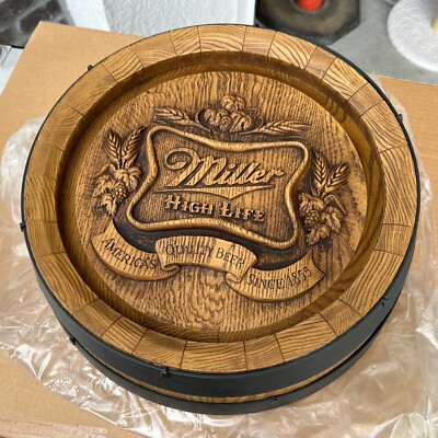 Vintage 1980s Miller High Life Barrel Head Display Sign Advertising Man Cave NEW