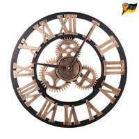 Wanduhr Vintage RöMische Ziffern 45 Cm Metall Batteriebetrieben