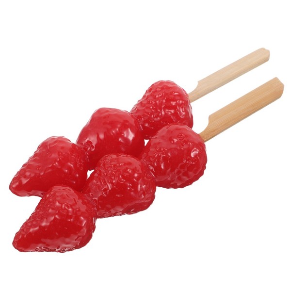 2 piezas accesorios de comida confitada fresa simulada frutas artificiales