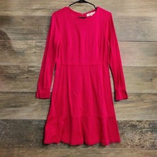 LOFT Vibrant Pink Long Sleeve Dress