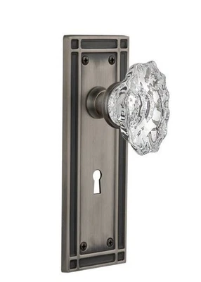 Nostalgic Warehouse Antique Pewter Mission Plate Interior Door Knob 714058 NEW - Image 1 of 4