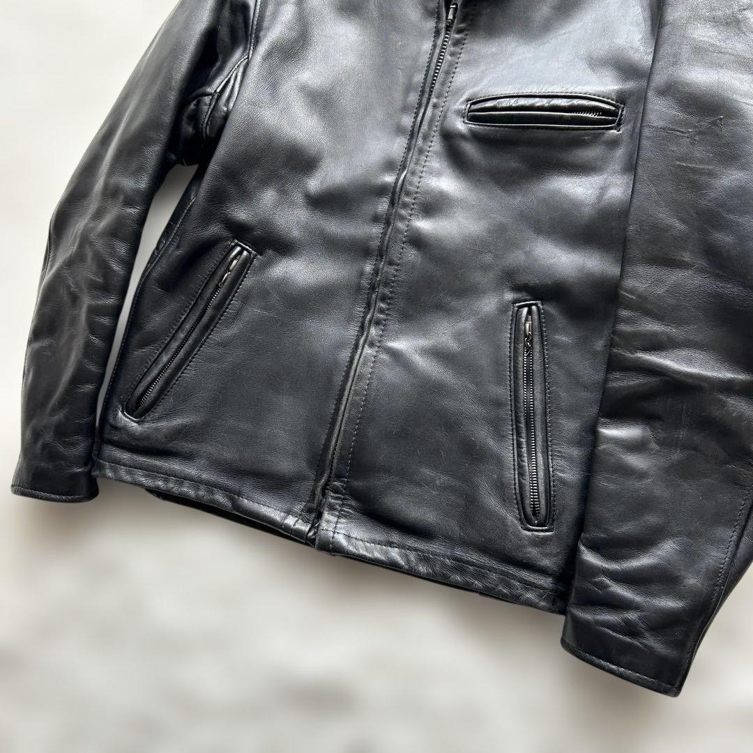 Schott 641 Single Riders Leather Jacket Black Size 36 Made in USA
